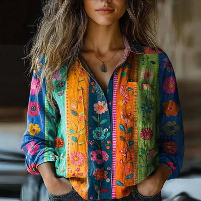 Nives | Bohemian Pattern Vintage Blouse