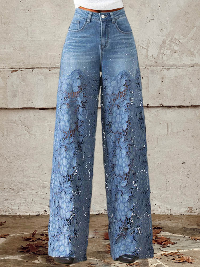Luna | Denim Jeans with Lace