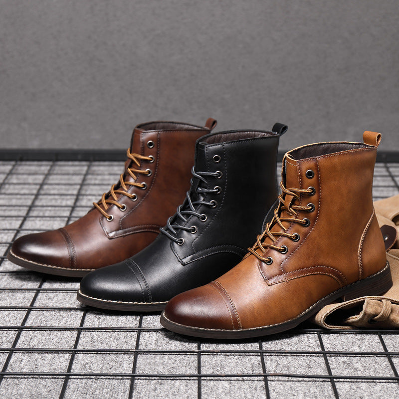 Terrence | Faux Leather Ankle Boots