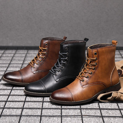 Terrence | Faux Leather Ankle Boots