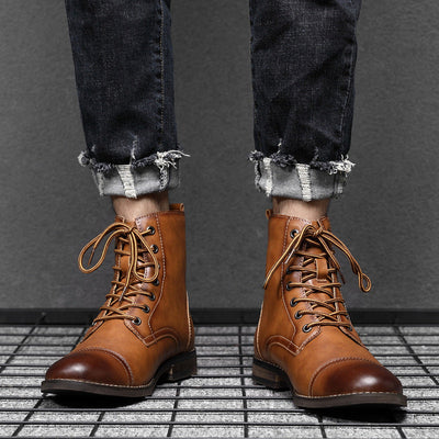 Terrence | Faux Leather Ankle Boots
