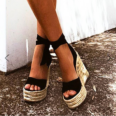 Selena | Sky Espadrille Wedges