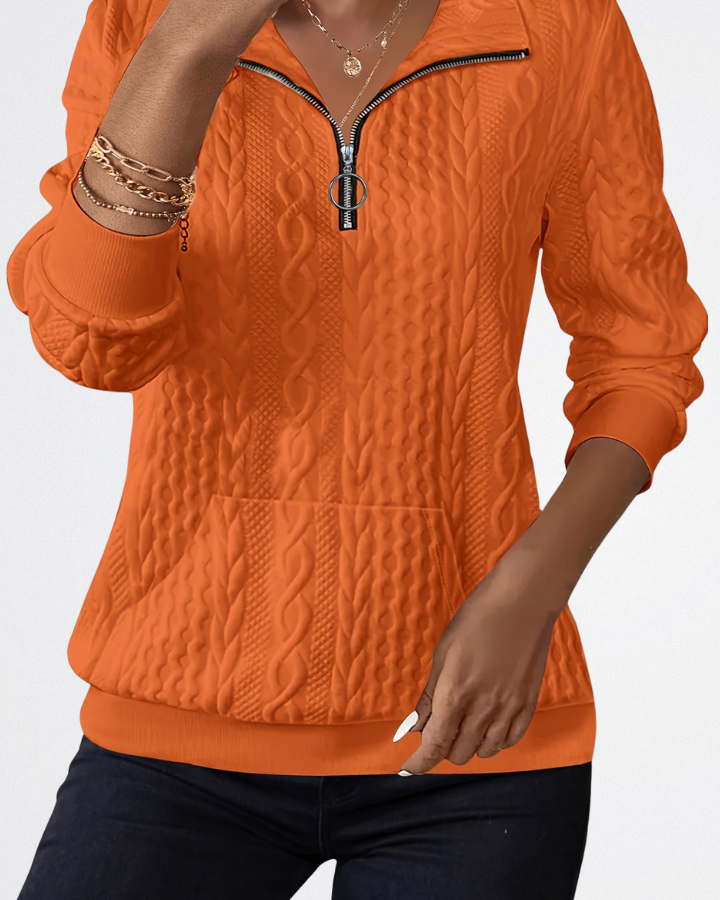 Claire | Soft Knit Zip Sweater
