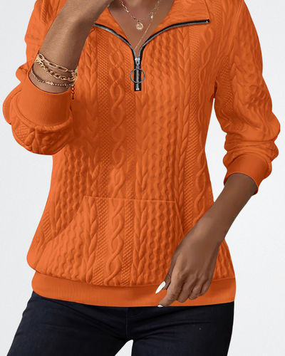 Claire | Soft Knit Zip Sweater