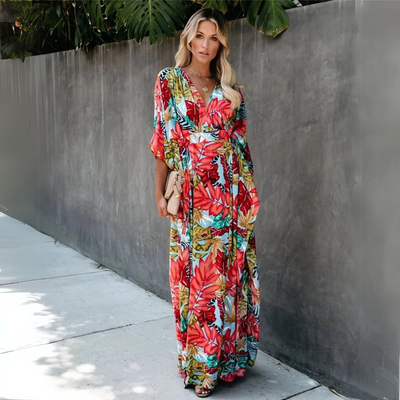 Natalia | Maxi dress with tropical pattern and loose fit