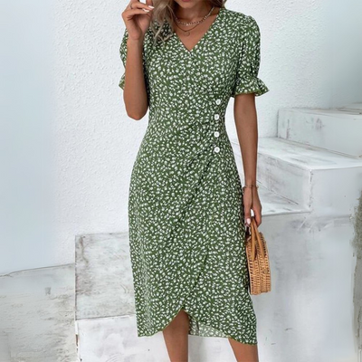 Sherry | Elegant floral patterned midi dress
