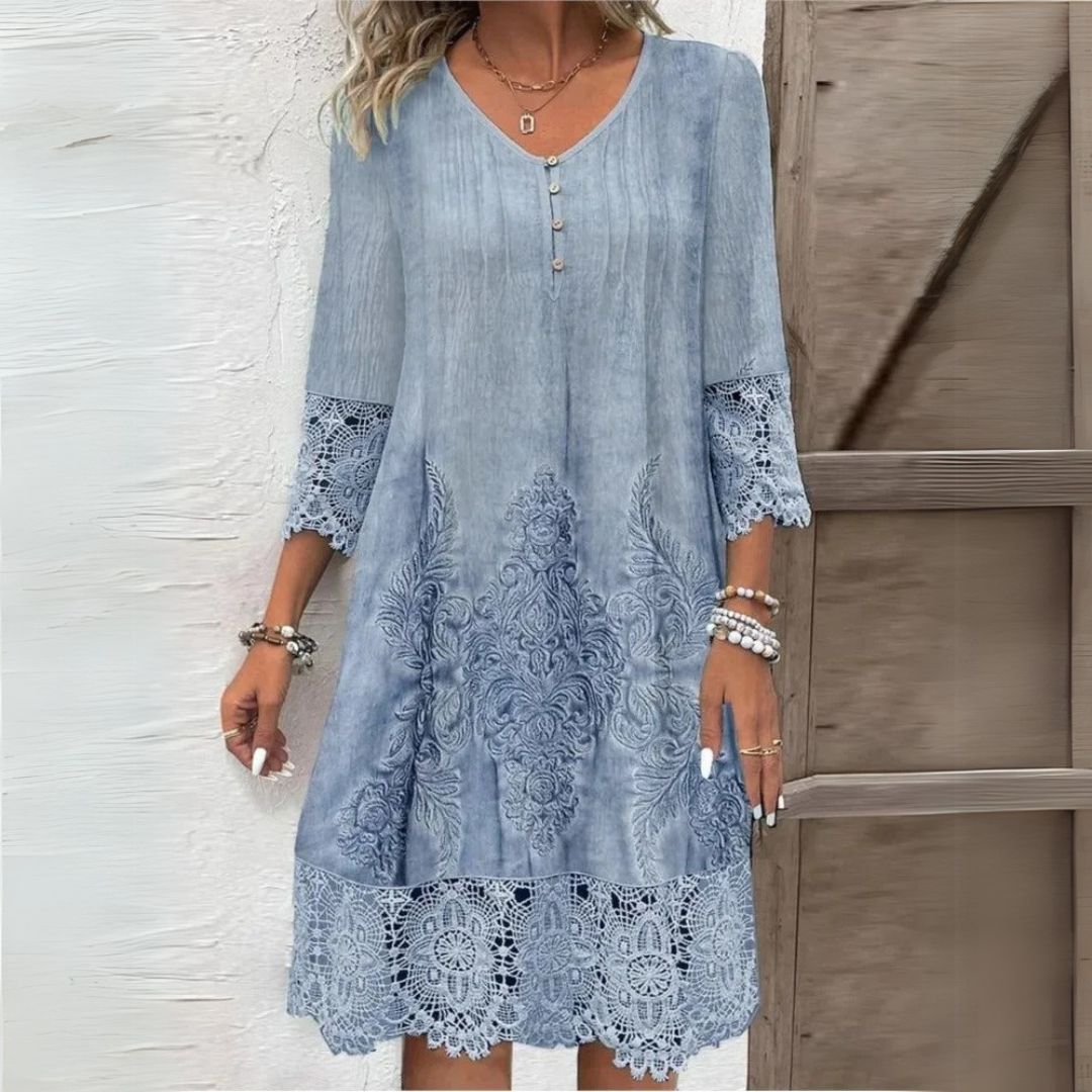 Wrenley | Lace Summer Dress with V-Neck