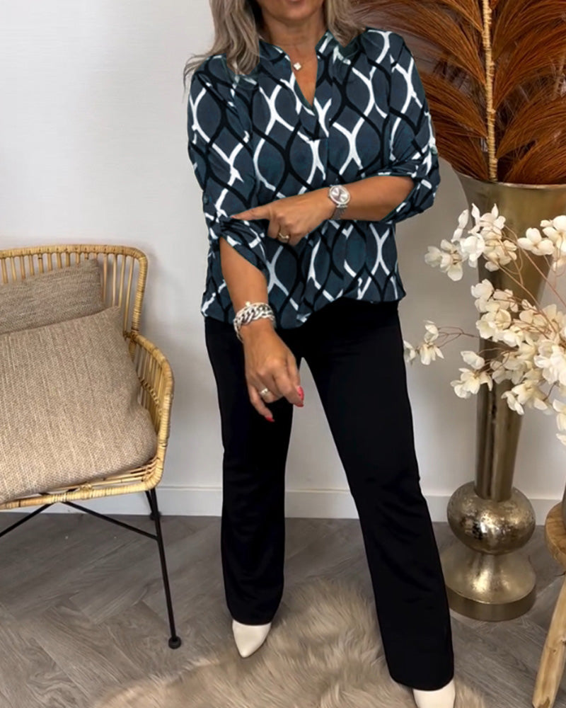 Ella | Casual Blouse with Long Sleeves and Elegant Pattern