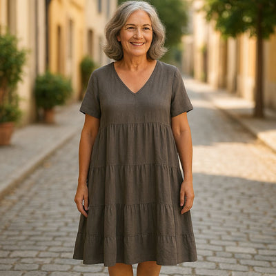 Flóra | Elegant V-Neck Dress