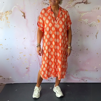 Marta | Elegant summer dress with a collar and short sleeves