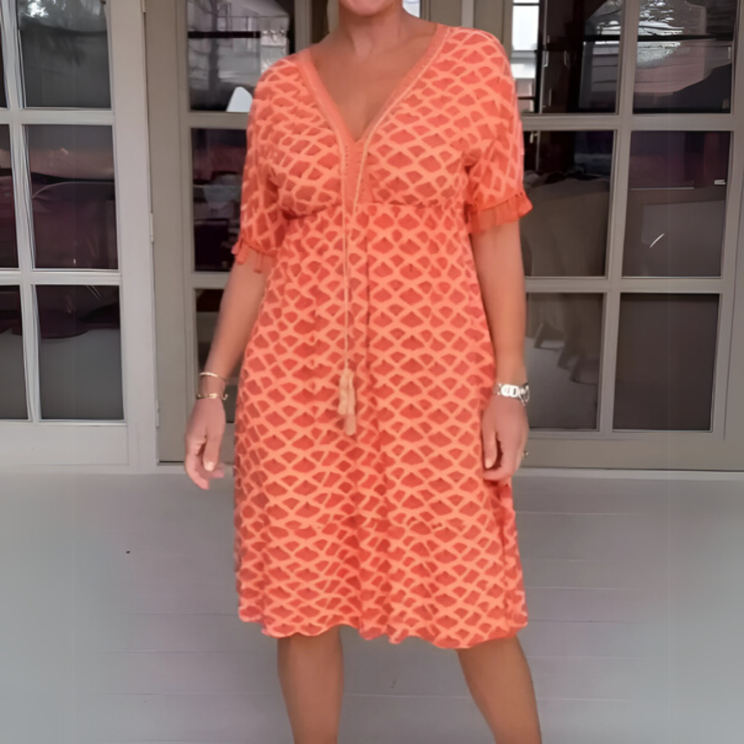 Eva | Elegant Simple Dress with V-Neck