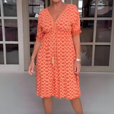 Eva | Elegant Simple Dress with V-Neck