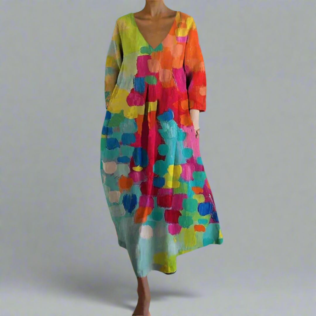 Gracie | Colorful Dress with V-Neck