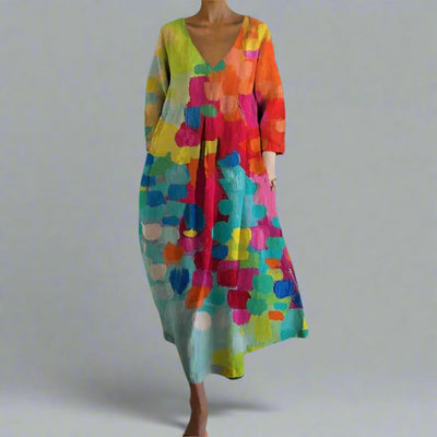 Gracie | Colorful Dress with V-Neck