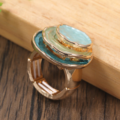 Therese | Boho Enamel Ring with Three Layers