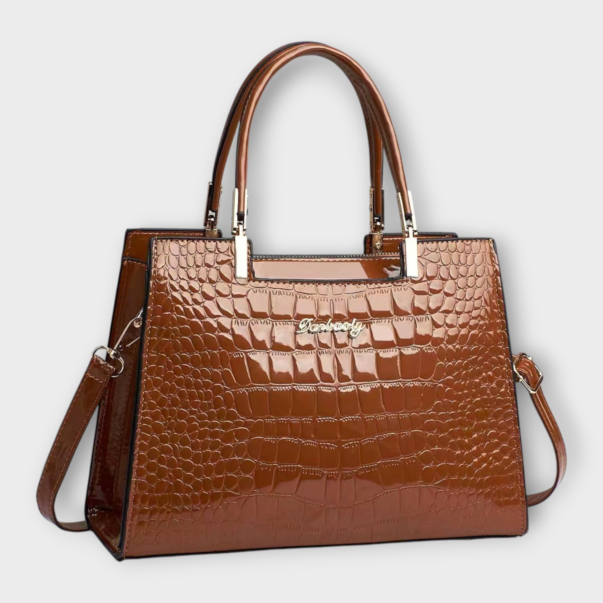 Madison | Glossy Crocodile Pattern Handbag