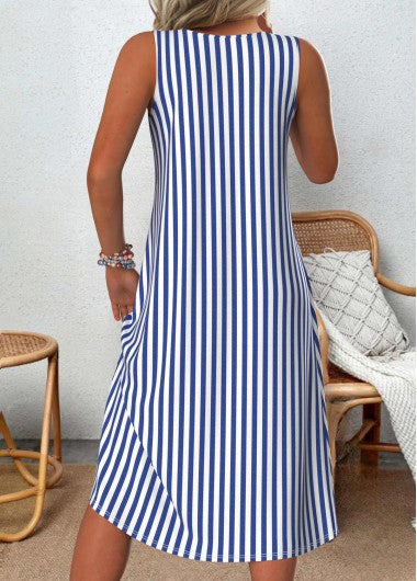 Leigh | Sleeveless Striped Summer Dress