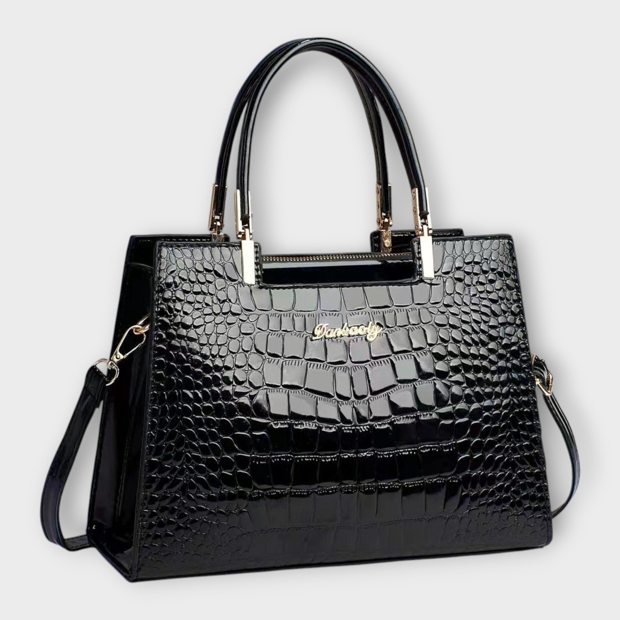Madison | Glossy Crocodile Pattern Handbag