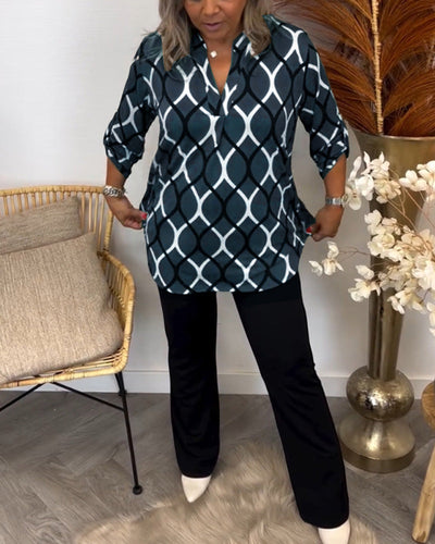 Ella | Casual Blouse with Long Sleeves and Elegant Pattern