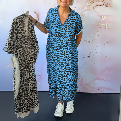Natalie | Stylish leopard print midi dress