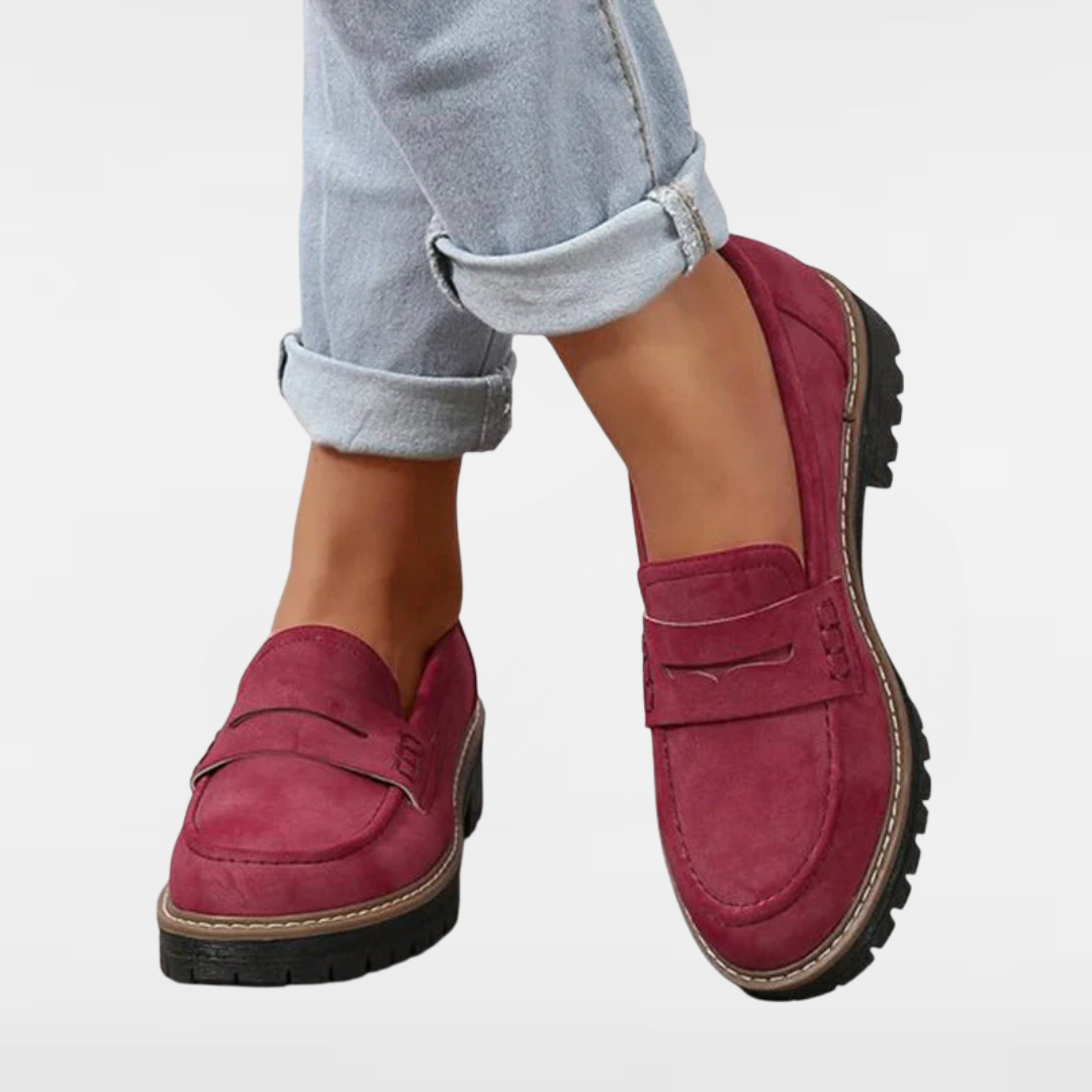 Bella | Women’s suede loafers with rugged sole