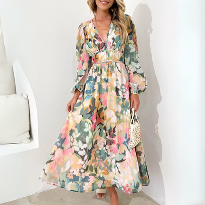 Ariel | Elegant floral patterned midi dress