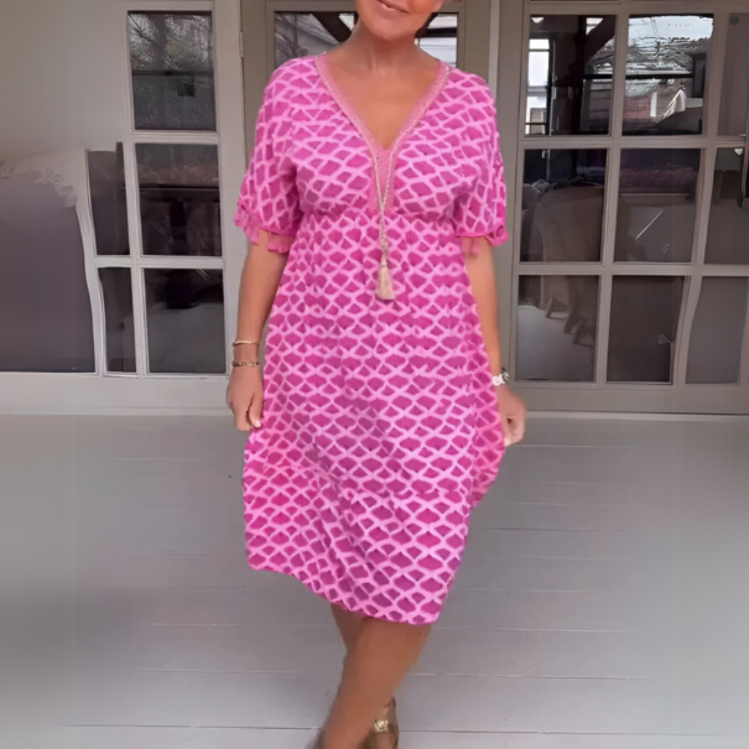 Eva | Elegant Simple Dress with V-Neck