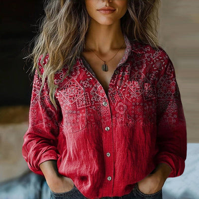 Nives | Bohemian Pattern Vintage Blouse