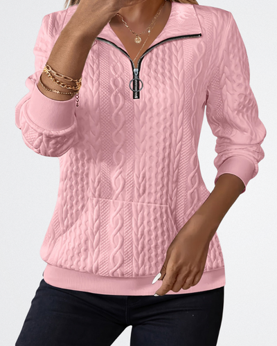 Claire | Soft Knit Zip Sweater