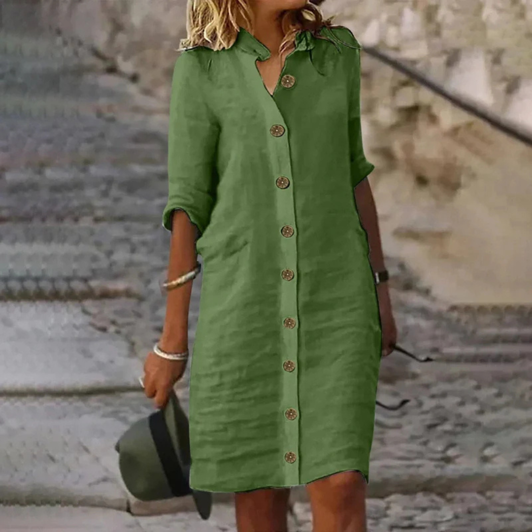 Roxana | Stylish and Comfortable Midi Dress-Blouse