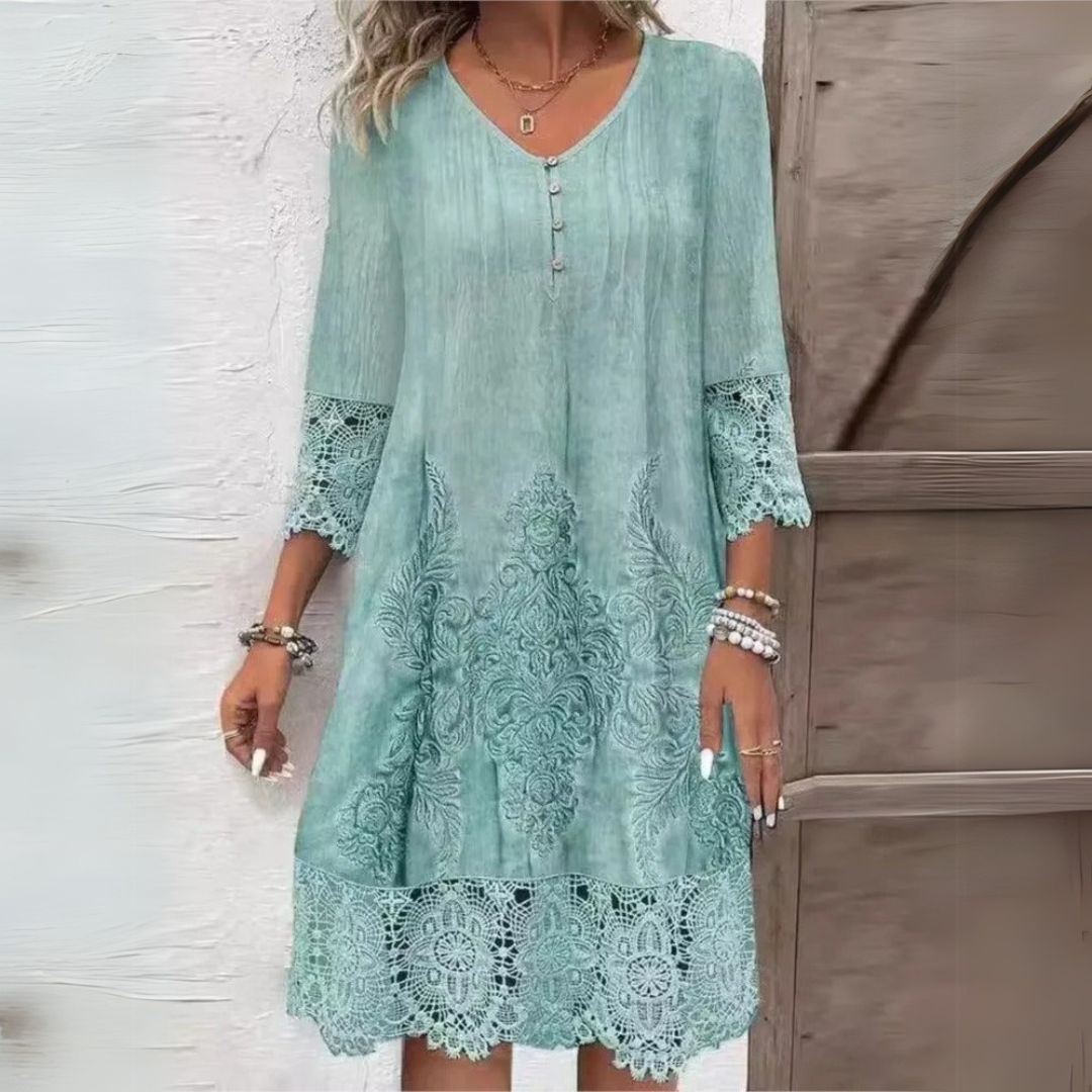 Wrenley | Lace Summer Dress with V-Neck
