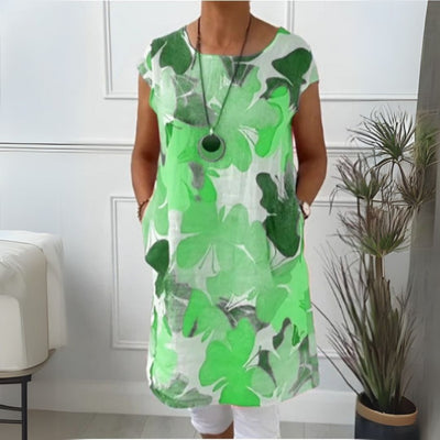 Annette | Elegant dresses with butterfly pattern and round neckline