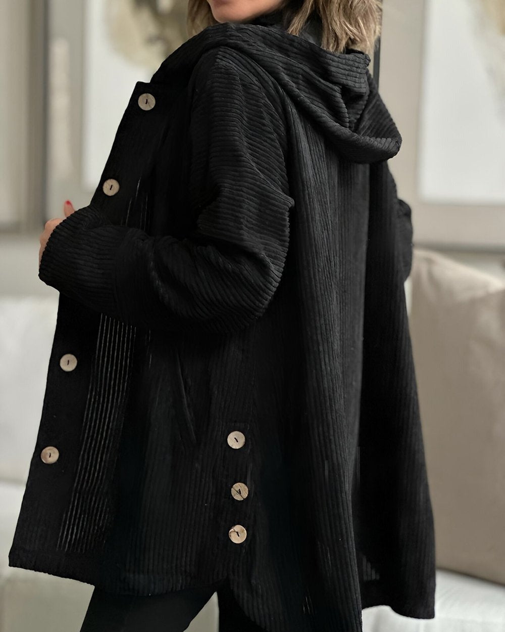 Ellen | Cozy Corduroy Hooded Jacket