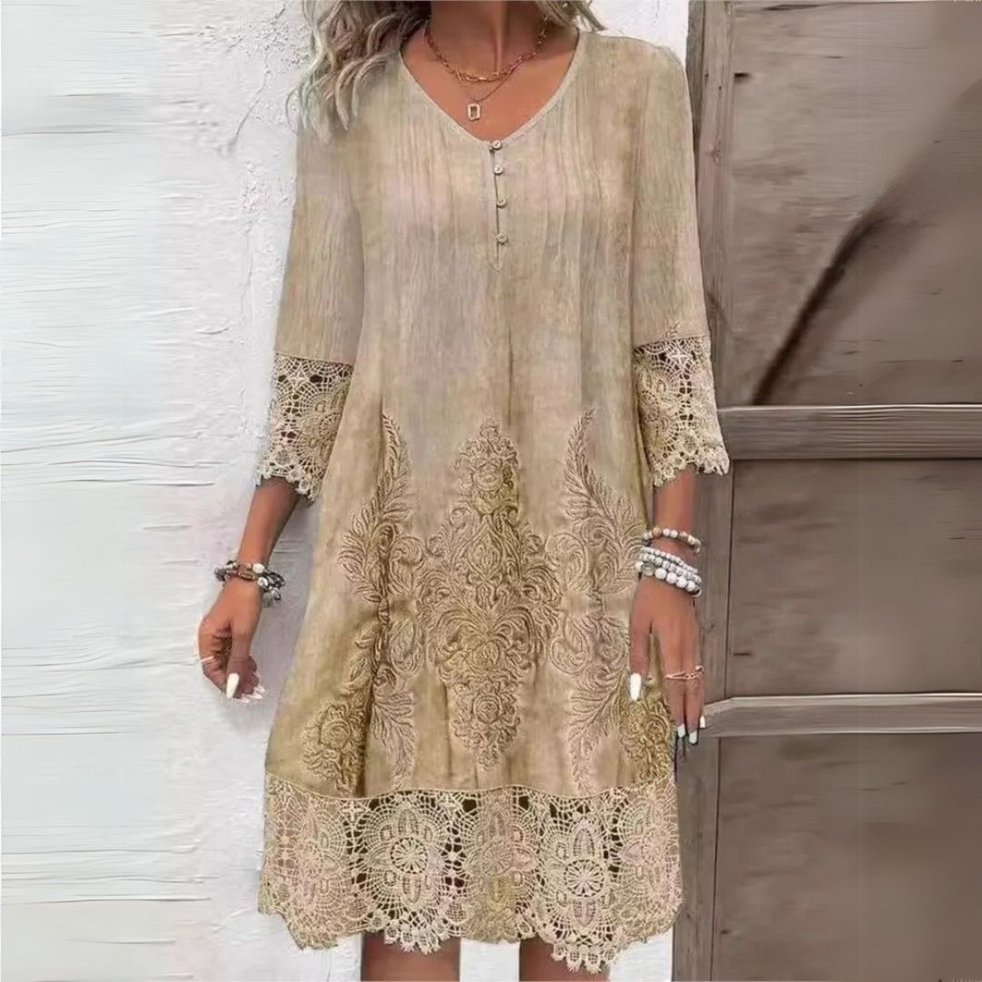 Wrenley | Lace Summer Dress with V-Neck