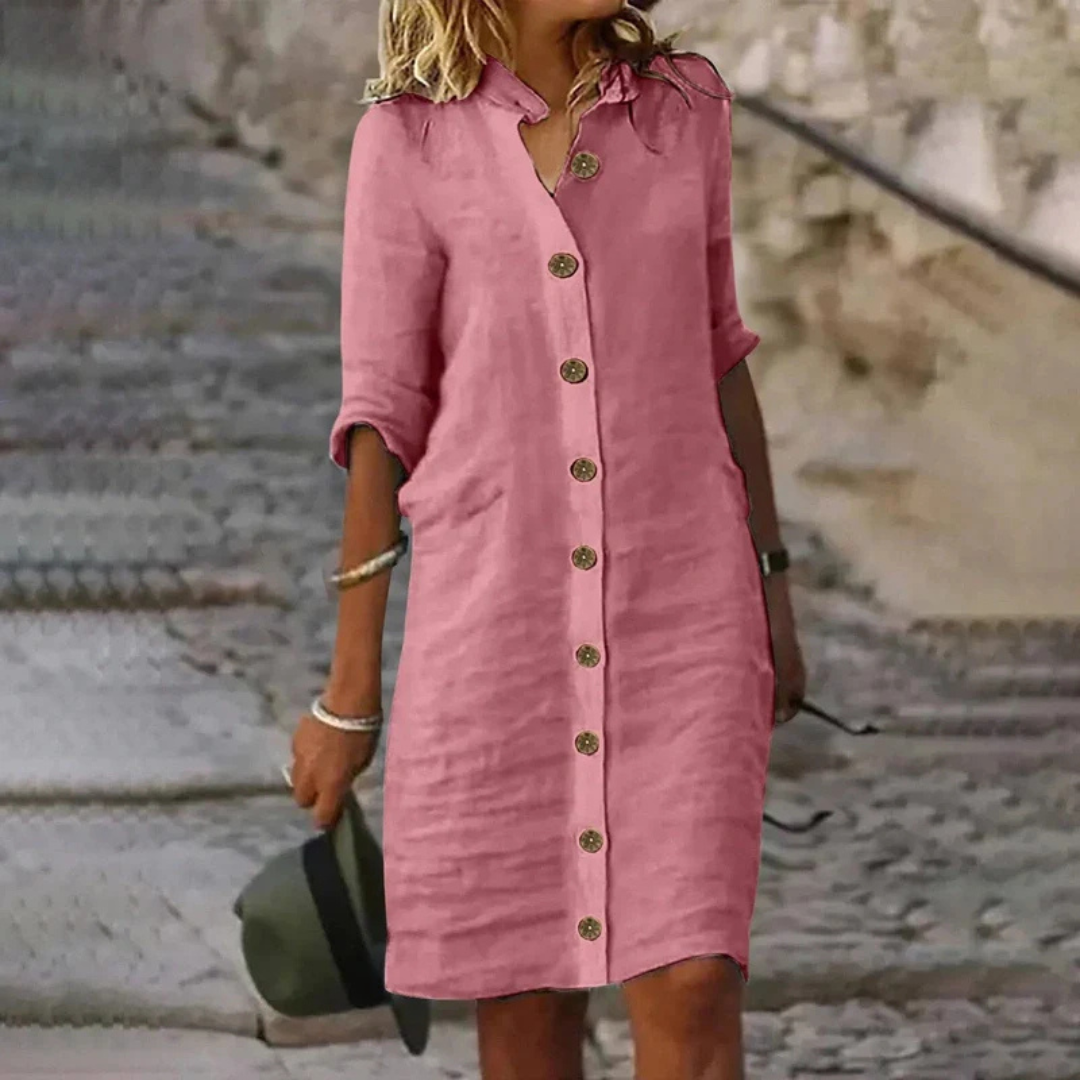 Roxana | Stylish and Comfortable Midi Dress-Blouse