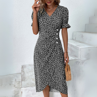 Sherry | Elegant floral patterned midi dress