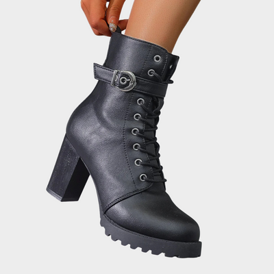 Vella | Flared Heel Ankle Boots