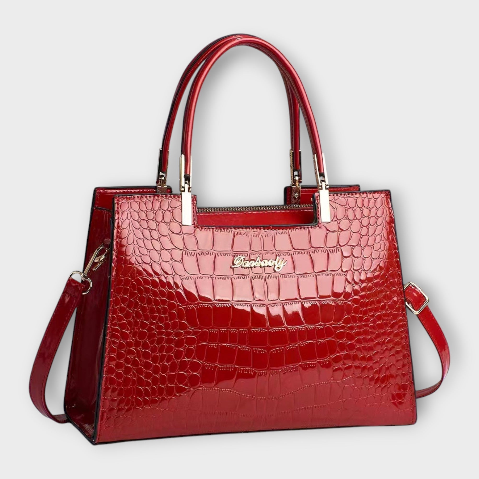 Madison | Glossy Crocodile Pattern Handbag
