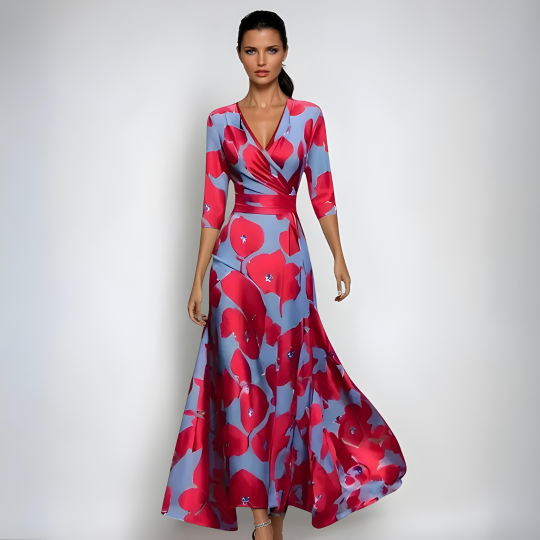 Lusi | Elegant Floral Dresses with Tie