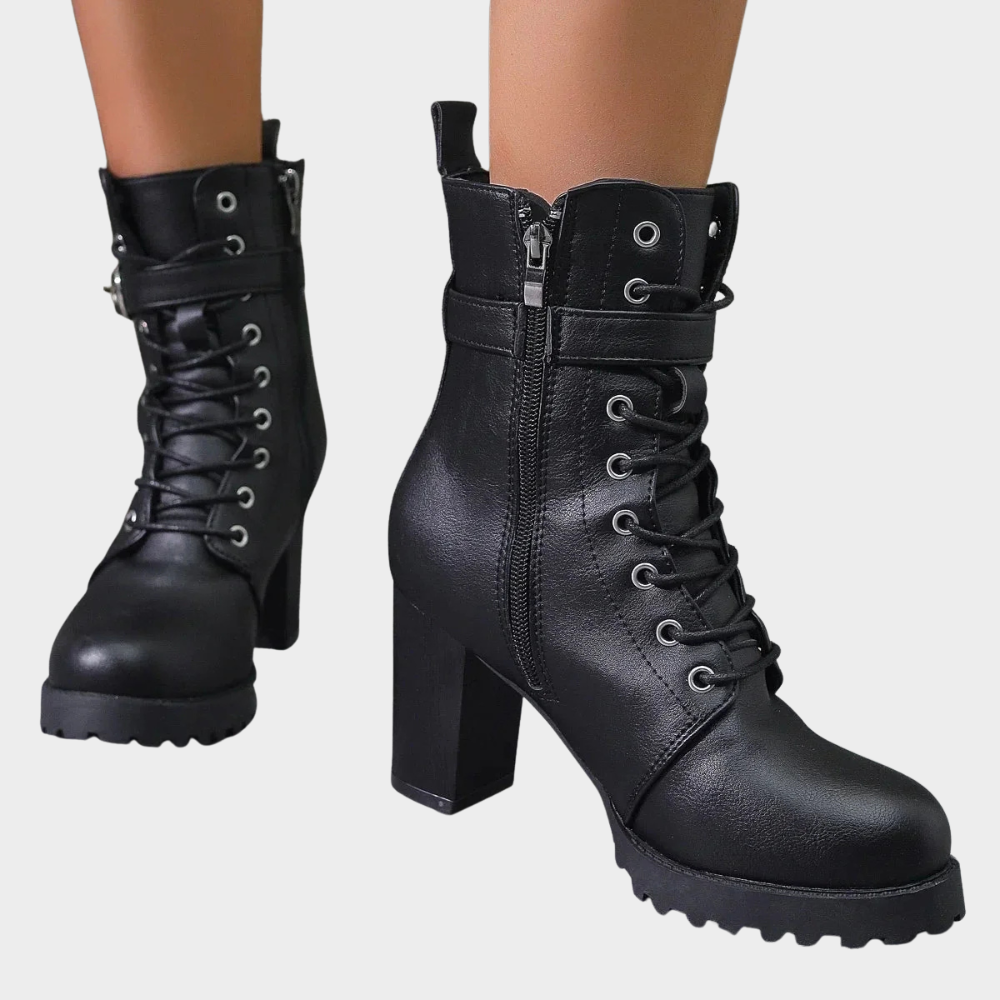 Vella | Flared Heel Ankle Boots