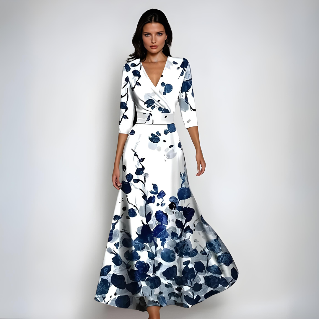 Lusi | Elegant Floral Dresses with Tie