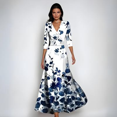 Lusi | Elegant Floral Dresses with Tie