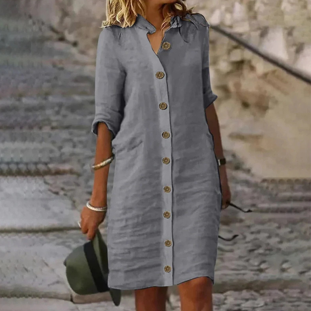 Roxana | Stylish and Comfortable Midi Dress-Blouse
