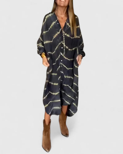 Amelie | Elegant Boho Striped Maxi Dress