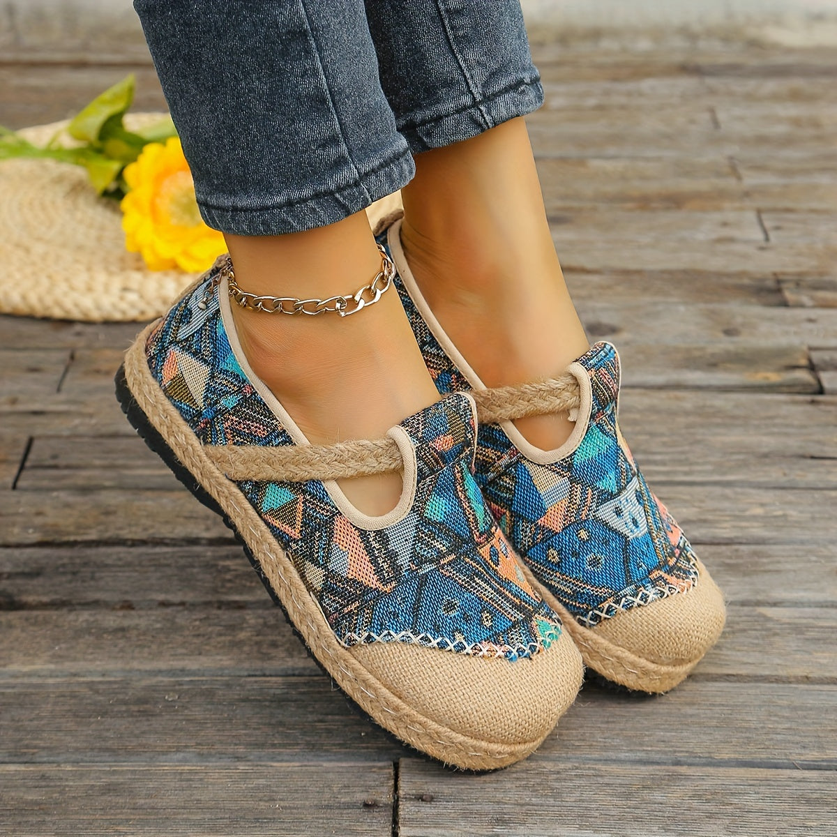 Norma | Tribal Print Slip-on Flats