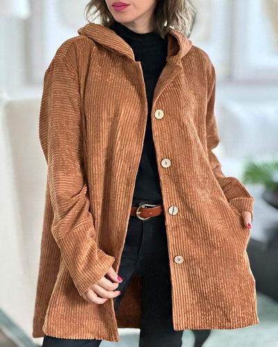 Ellen | Cozy Corduroy Hooded Jacket