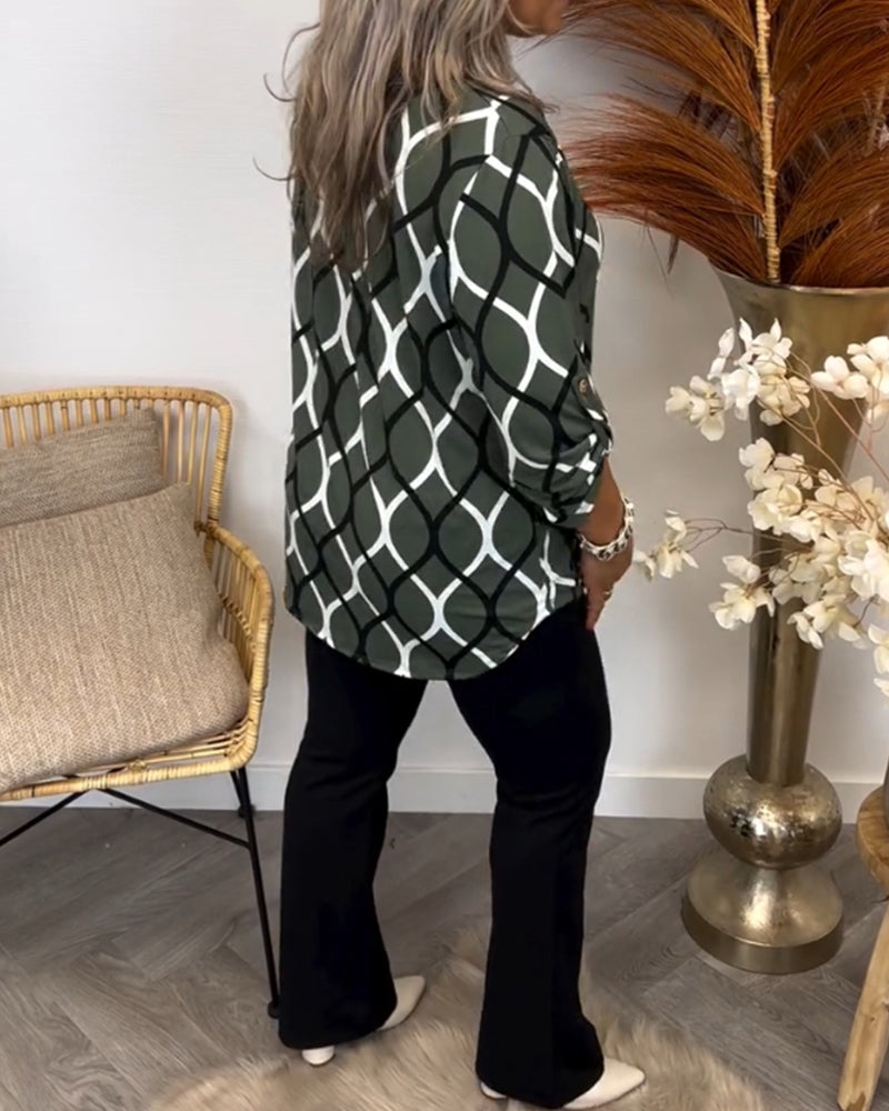 Ella | Casual Blouse with Long Sleeves and Elegant Pattern