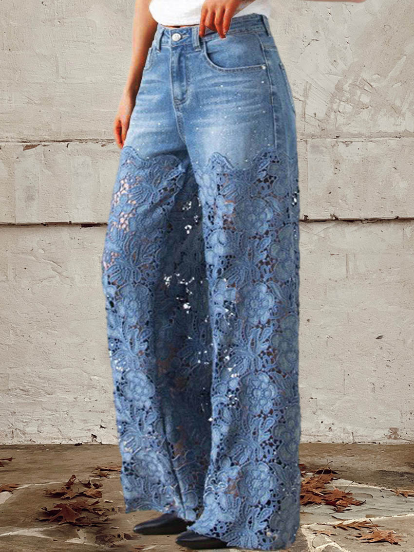 Luna | Denim Jeans with Lace