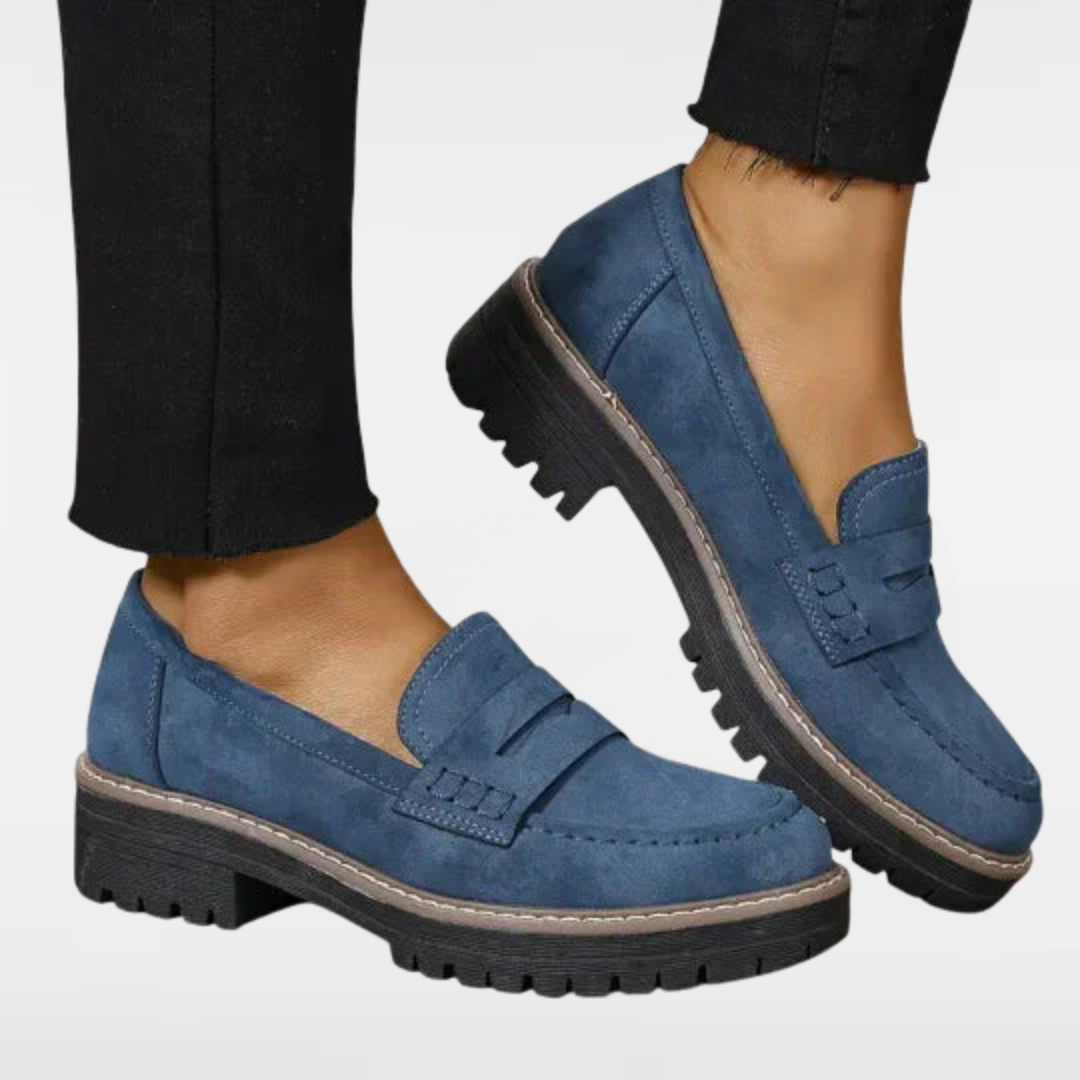 Bella | Women’s suede loafers with rugged sole
