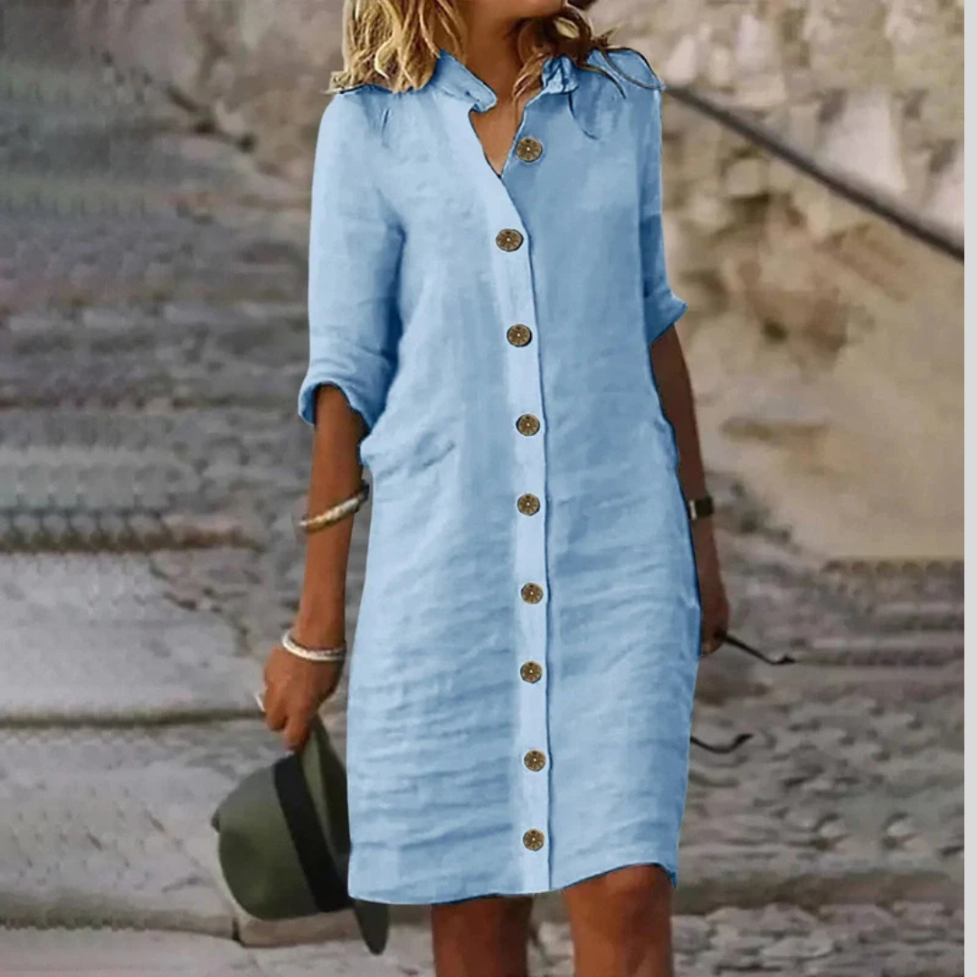 Roxana | Stylish and Comfortable Midi Dress-Blouse